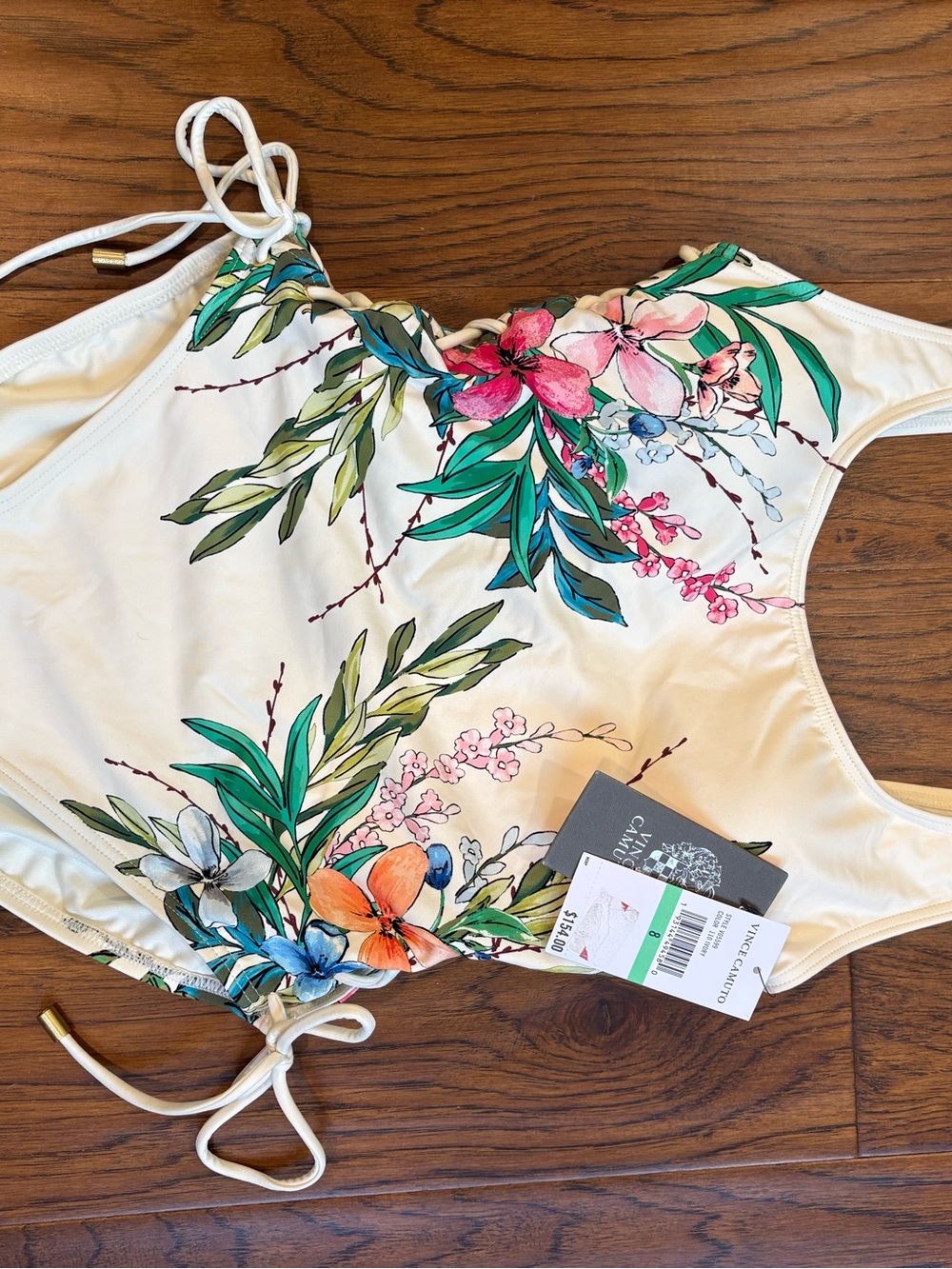 NWT Sz 8 Vince Camuto Side Tie Floral One Piece